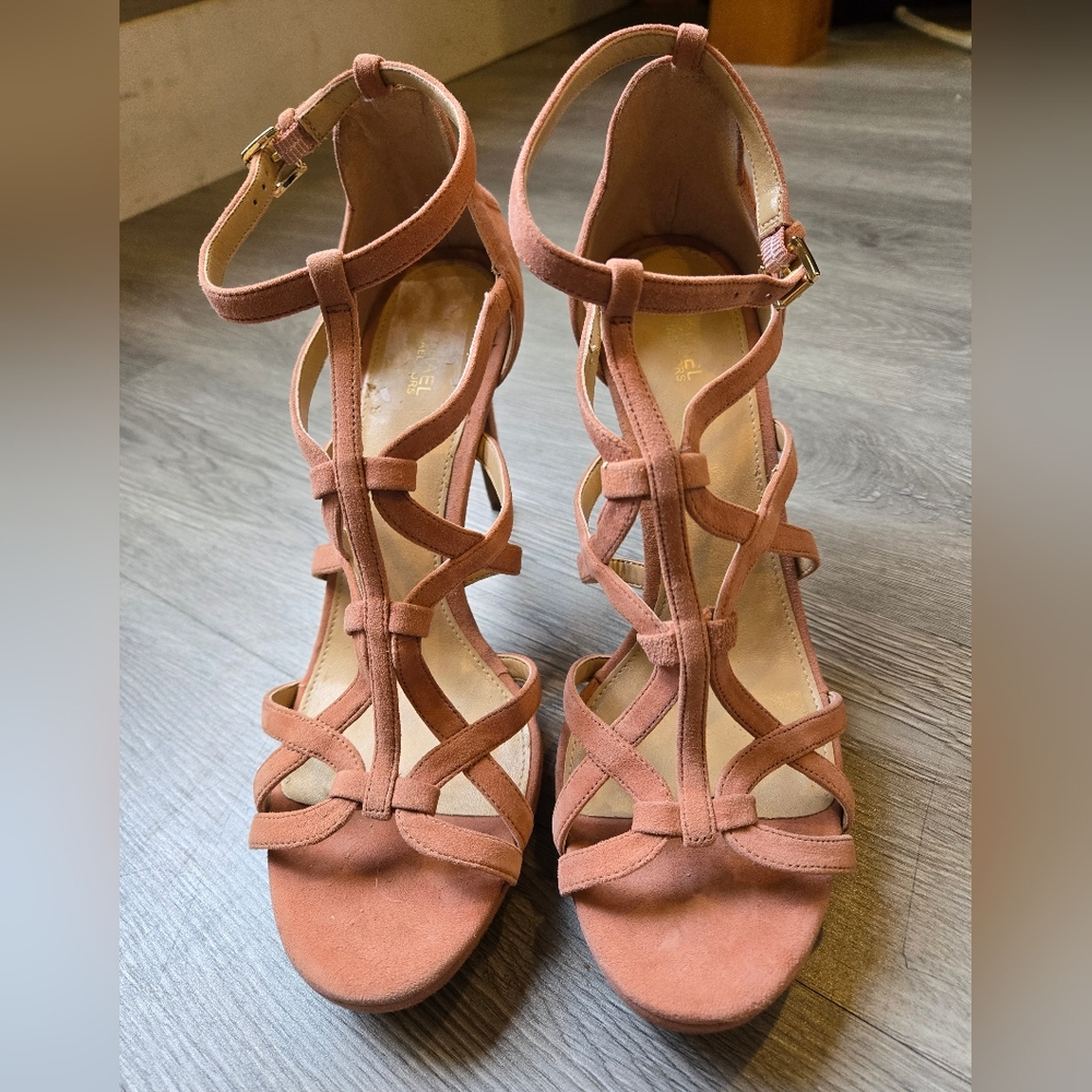 Michael Kors Sandra Suede Platform Sandal, Terra Color, Size 11